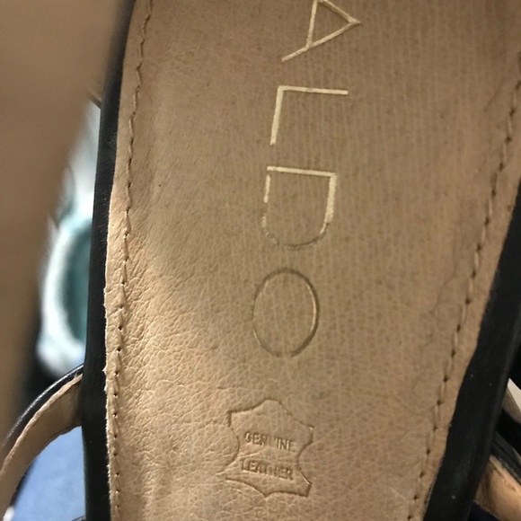 ALDO wedge with Black Studs. Genuine Leather - Picture 7 of 8